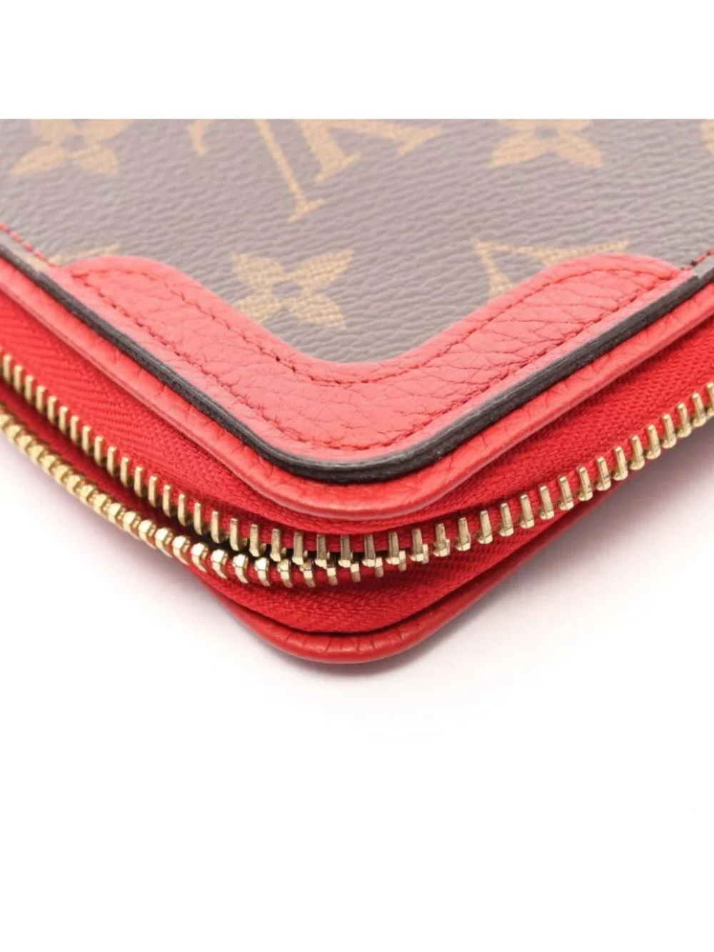 Louis Vuitton Viton Round Wallet Daily Organizer Cerise Leather Canvas